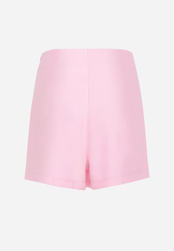 Born2be - Różowe Szorty Typu Spódnica Zapinane na Suwak z Wysokim Stanem Efimar. Okazja: na co dzień. Stan: podwyższony. Kolor: różowy. Styl: casual