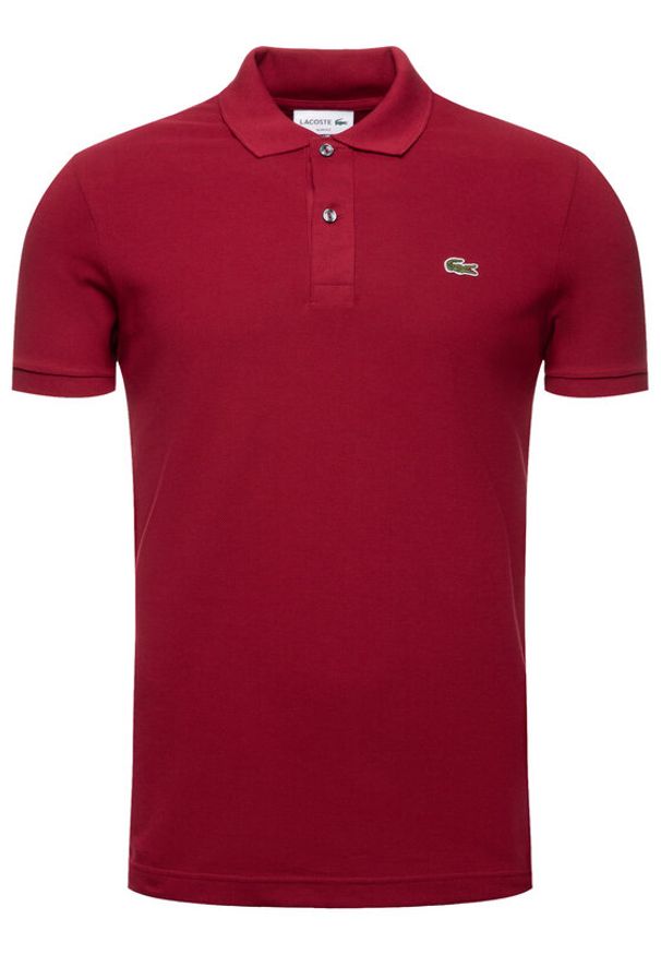 Lacoste Polo PH4012 Bordowy Slim Fit. Typ kołnierza: polo. Kolor: czerwony. Materiał: bawełna