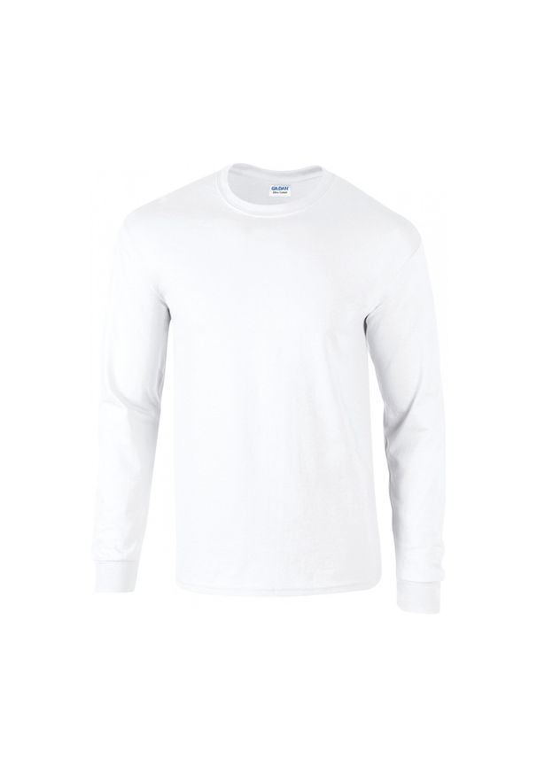 GILDAN - Koszulka z długim rękawem ultra Gildan. Kolor: biały. Długość rękawa: długi rękaw. Długość: długie