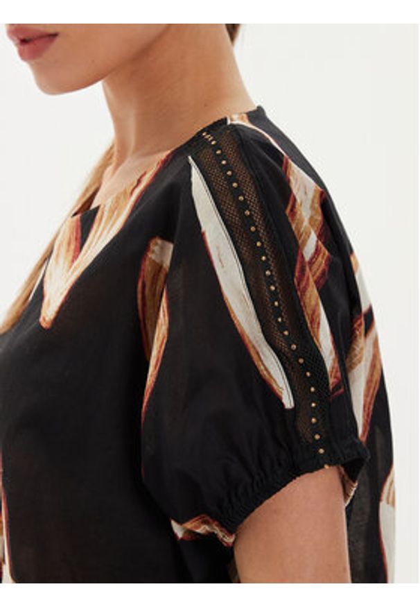 DKNY Bluzka P4EA0X37 Czarny Oversize. Kolor: czarny. Materiał: bawełna