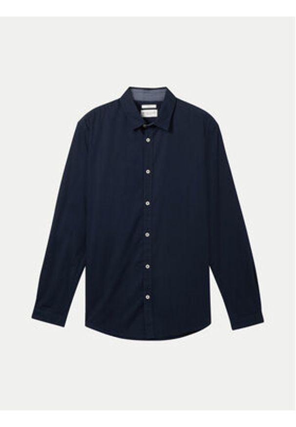 Tom Tailor Koszula 1037435 Granatowy Regular Fit. Kolor: niebieski. Materiał: bawełna