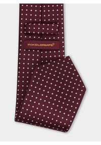 Pako Lorente - Jedwabny bordowy krawat w srebrne kropeczki. Kolor: czerwony, srebrny, wielokolorowy. Materiał: jedwab #3