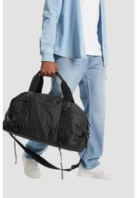 Karl Lagerfeld - KARL LAGERFELD Czarna torba podróżna pikowana. Kolor: czarny. Sport: fitness #5