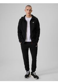 4f - 4F Bluza dresowa regular z kapturem męska - czarna M. Okazja: na co dzień. Typ kołnierza: kaptur. Kolor: czarny. Materiał: dresówka. Styl: casual #2
