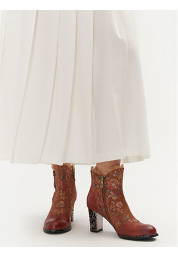 Laura Vita Botki Ledao 14 Brązowy. Kolor: brązowy. Materiał: skóra