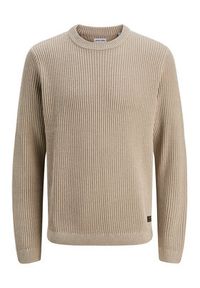 Jack & Jones - Jack&Jones Sweter Dover 12278816 Beżowy Regular Fit. Kolor: beżowy. Materiał: syntetyk #6