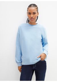 bonprix - Bluza oversize z czystej bawełny. Kolor: niebieski. Materiał: bawełna