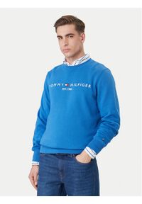 TOMMY HILFIGER - Tommy Hilfiger Bluza Logo MW0MW11596 Niebieski Regular Fit. Kolor: niebieski. Materiał: syntetyk #1