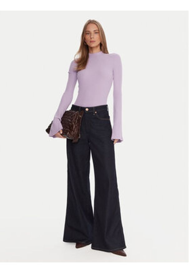 Kontatto Golf 3M0816C Fioletowy Regular Fit. Typ kołnierza: golf. Kolor: fioletowy. Materiał: syntetyk