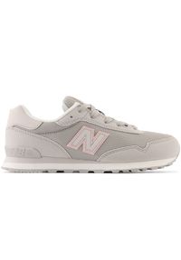 Buty dziecięce New Balance GC515PNK – szare. Okazja: na uczelnię, na co dzień. Kolor: szary. Materiał: guma, syntetyk, materiał. Szerokość cholewki: normalna