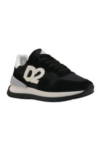 DSQUARED2 Czarne sneakersy Running Low Top, Rozmiar 40. Kolor: czarny. Materiał: skóra. Sport: bieganie