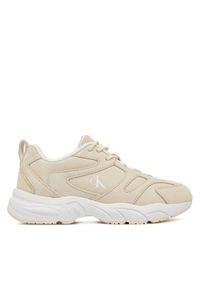 Calvin Klein Jeans Sneakersy Retro Tennis Low Mg Mix Media Wn YW0YW01639 Écru. Materiał: zamsz, skóra