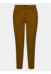 Sisley Chinosy 48M855BK7 Brązowy Slim Fit. Kolor: brązowy. Materiał: bawełna #5