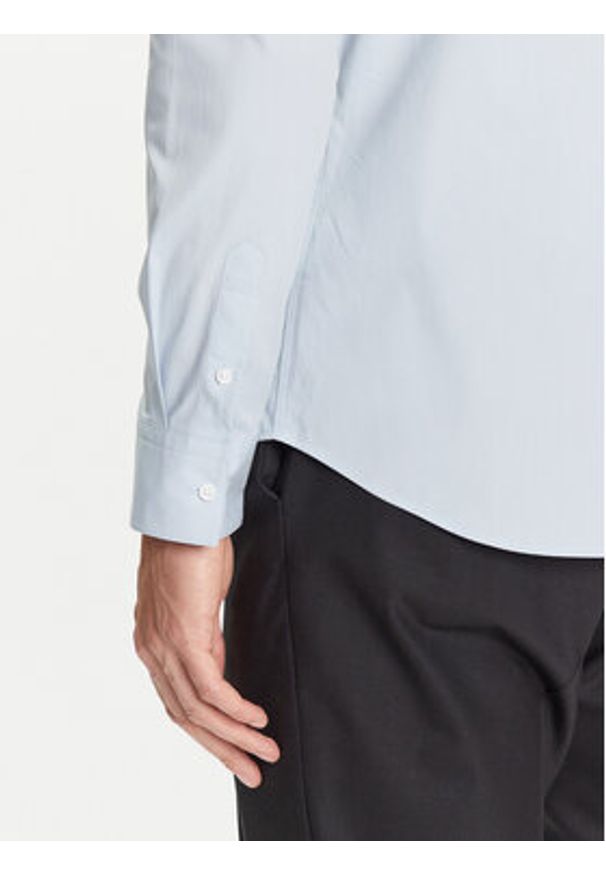 Calvin Klein Koszula LV04LB145G Błękitny Slim Fit. Kolor: niebieski. Materiał: bawełna