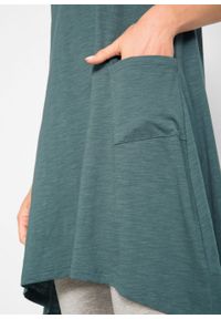 Sukienka bawełniana z przędzy mieszankowej, krótki rękaw bonprix zielony eukaliptusowy. Kolor: zielony. Materiał: bawełna. Długość rękawa: krótki rękaw #5