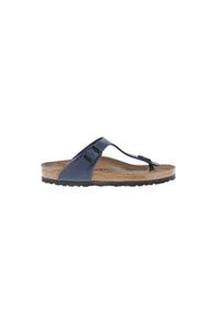 Japonki męskie Birkenstock Gizeh BF. Kolor: niebieski. Materiał: materiał, skóra, syntetyk. Szerokość cholewki: normalna