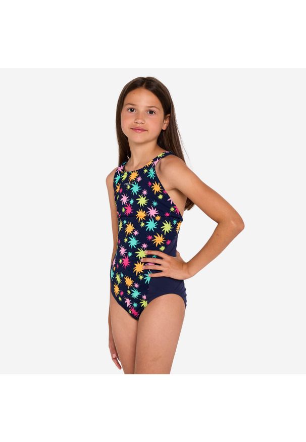 NABAIJI - Strój jednoczęściowy pływacki dla dzieci Nabaiji 500 Kamiye Oaoa. Kolor: niebieski, wielokolorowy. Materiał: poliester, materiał. Wzór: kolorowy