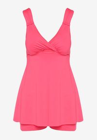 Renee - Fuksjowe Tankini Bandeau Dwuczęściowe z Długim Topem i Szortami Marivona. Kolor: różowy. Długość: długie #6