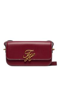 TOMMY HILFIGER - Tommy Hilfiger Torebka Th Script Flap Crossover AW0AW18399 Bordowy. Kolor: czerwony. Materiał: skórzane #6