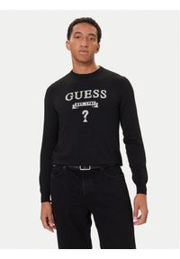 Guess Sweter M5YR00 Z0122 Czarny Slim Fit. Kolor: czarny. Materiał: syntetyk