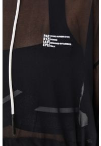 Patrizia Pepe bluza damska kolor czarny z kapturem z aplikacją. Typ kołnierza: kaptur. Kolor: czarny. Materiał: tkanina. Długość rękawa: długi rękaw. Długość: długie. Wzór: aplikacja #3