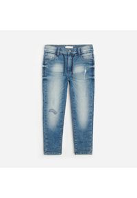 Reserved - Bawełniane joggery jeansowe - Granatowy. Kolor: niebieski. Materiał: jeans, bawełna #1