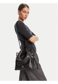 Pinko - PINKO Torebka Secchiello Classic Al 25-26 PLTT 104305 A0QO Czarny. Kolor: czarny. Materiał: skórzane #5