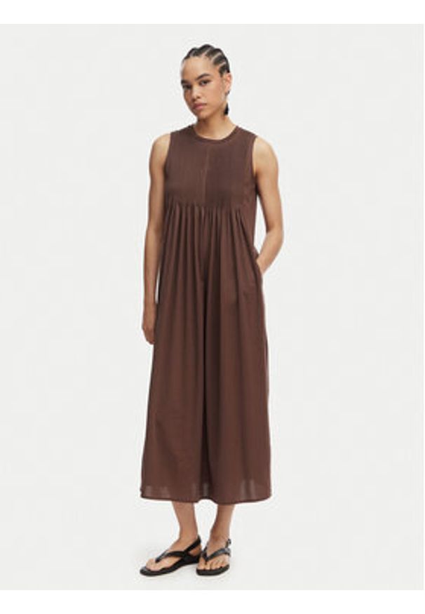 Weekend Max Mara Sukienka codzienna Ricordo 2615621022 Brązowy Regular Fit. Okazja: na co dzień. Kolor: brązowy. Materiał: bawełna. Typ sukienki: proste. Styl: casual