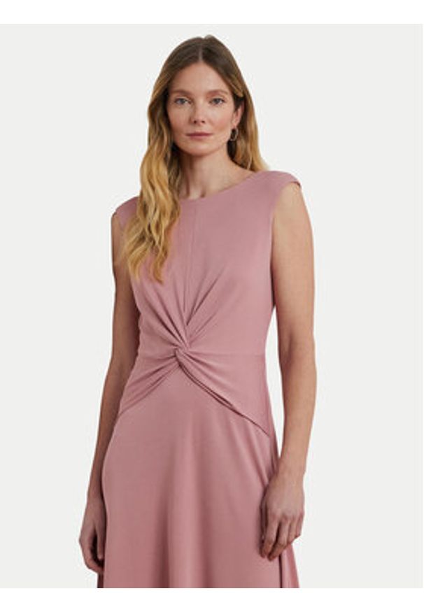 Lauren Ralph Lauren - LAUREN RALPH LAUREN Sukienka codzienna 250872090014 Różowy Regular Fit. Okazja: na co dzień. Kolor: różowy. Materiał: syntetyk. Typ sukienki: proste. Styl: casual