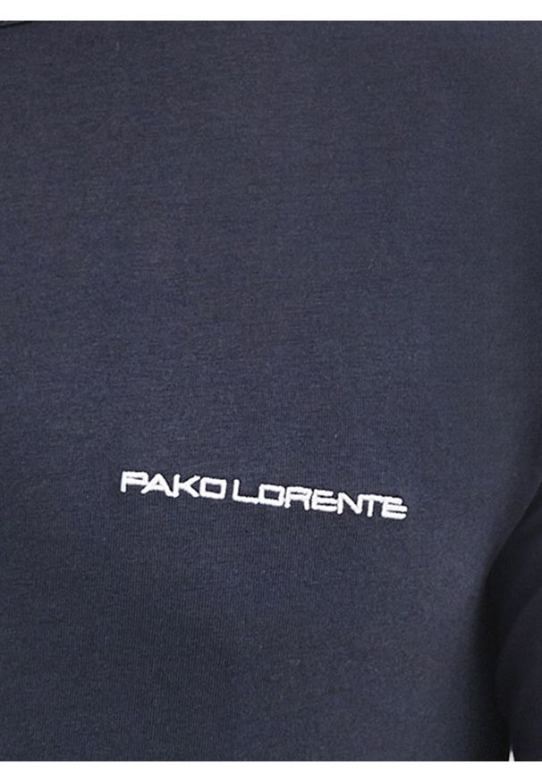 Pako Lorente - PAKO LORENTE – Granatowy t-shirt męski. Kolor: biały, niebieski, czarny. Materiał: bawełna