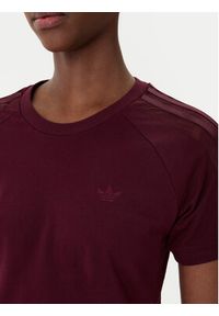 Adidas - adidas T-Shirt Lace Cali KC6453 Bordowy Regular Fit. Kolor: czerwony. Materiał: bawełna #5