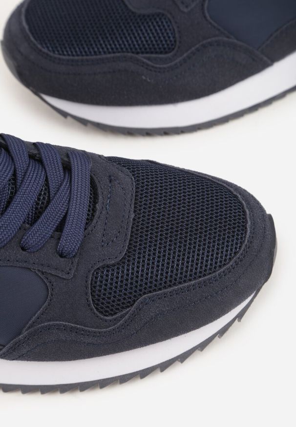 Born2be - Granatowe Casualowe Buty Sportowe Typu Sneakersy Glorelle. Okazja: na co dzień. Zapięcie: sznurówki. Kolor: niebieski. Materiał: jeans