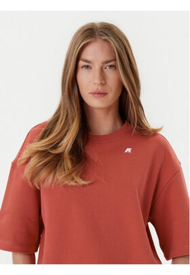 K-Way Bluza Gwen K7127ZW Czerwony Comfort Fit. Kolor: czerwony. Materiał: bawełna