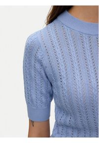 Vero Moda Sweter Morena 10321893 Błękitny Slim Fit. Kolor: niebieski. Materiał: bawełna #3