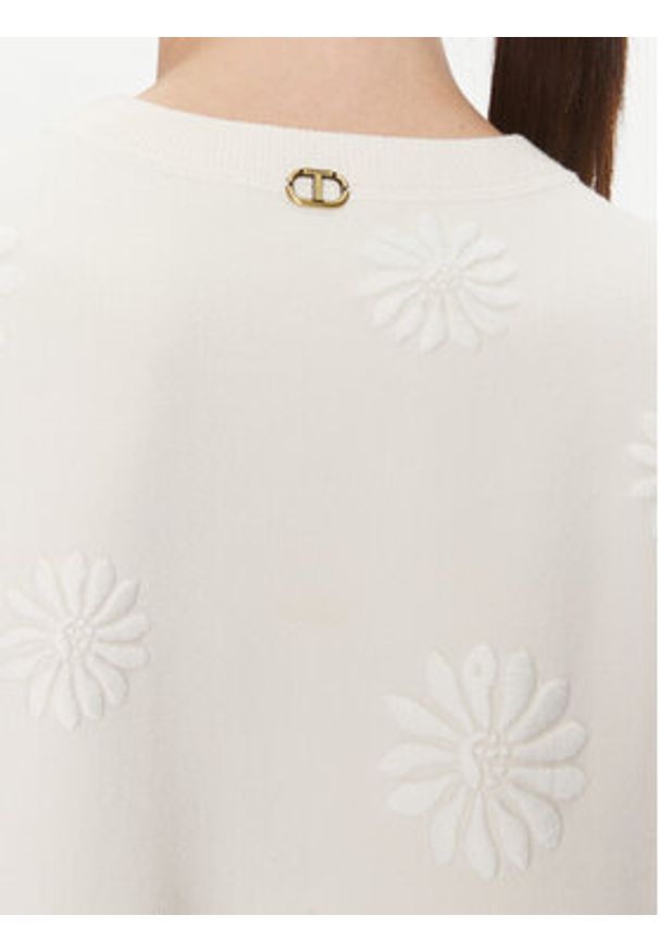TwinSet - TWINSET Sweter 241TP3090 Écru Loose Fit. Materiał: wiskoza