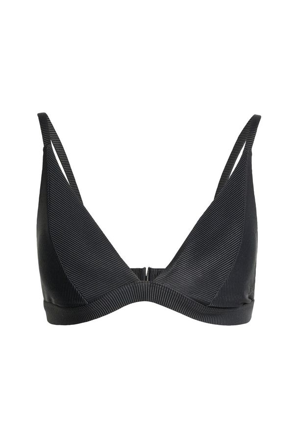 Adidas - Prążkowana góra bikini Iconisea z wyjmowanymi wkładkami i trójkątnym krojem. Kolor: czarny. Materiał: prążkowany