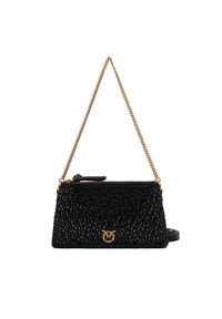 Pinko - PINKO Torebka Double Mini Pelle Ai 25-26 PLTT 105359 A2WF Czarny. Kolor: czarny. Materiał: skórzane