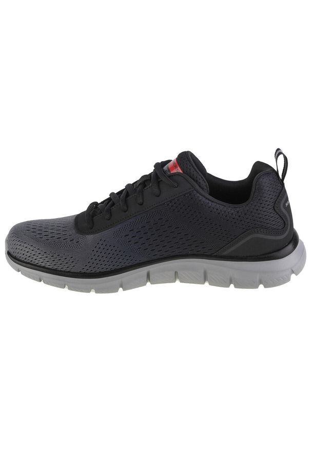 skechers - Buty do chodzenia męskie Skechers Track Ripkent. Zapięcie: sznurówki. Kolor: wielokolorowy, czarny, szary. Materiał: materiał. Szerokość cholewki: normalna. Sport: turystyka piesza