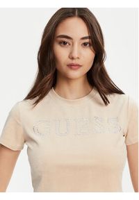 Guess T-Shirt V3BI01 K0232 Beżowy Regular Fit. Kolor: beżowy. Materiał: syntetyk #5