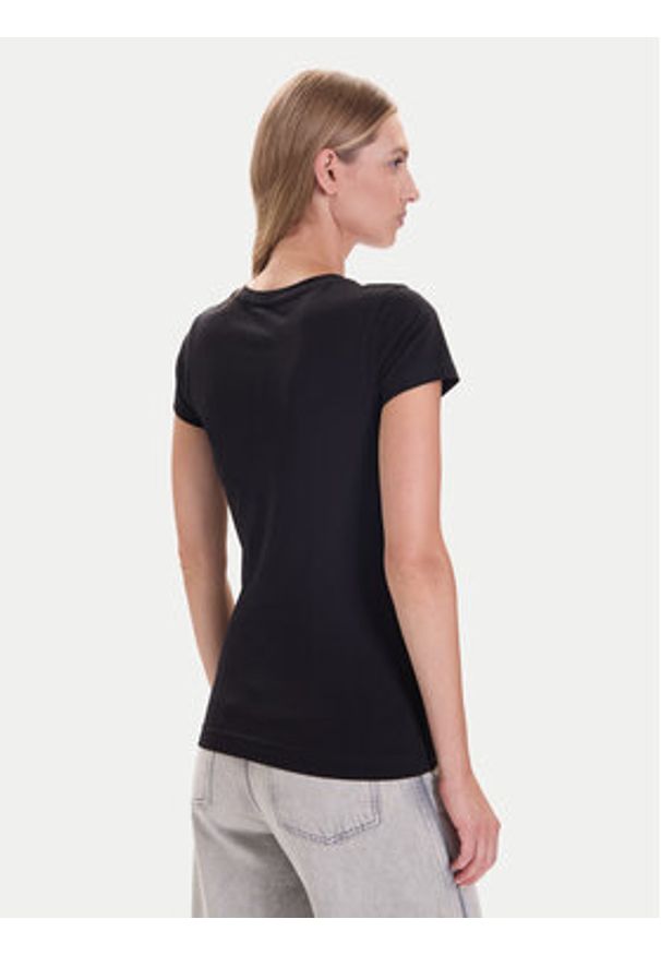 Guess T-Shirt W5BI28 J1314 Czarny Slim Fit. Kolor: czarny. Materiał: bawełna
