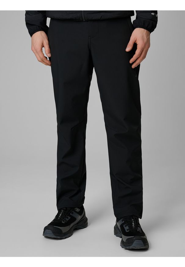 4f - 4F Spodnie softshellowe membrana 5000 męskie - czarne S. Kolor: czarny. Materiał: skóra