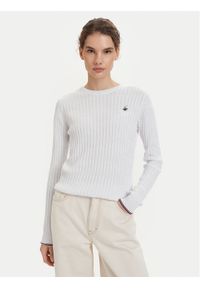 Beverly Hills Polo Club Sweter P-SS26W-M537390 Biały Regular Fit. Typ kołnierza: polo. Kolor: biały. Materiał: bawełna #1
