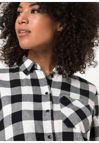 bonprix - Długa bluzka flanelowa z czystej bawełny. Kolor: biały. Materiał: bawełna. Długość: długie #3