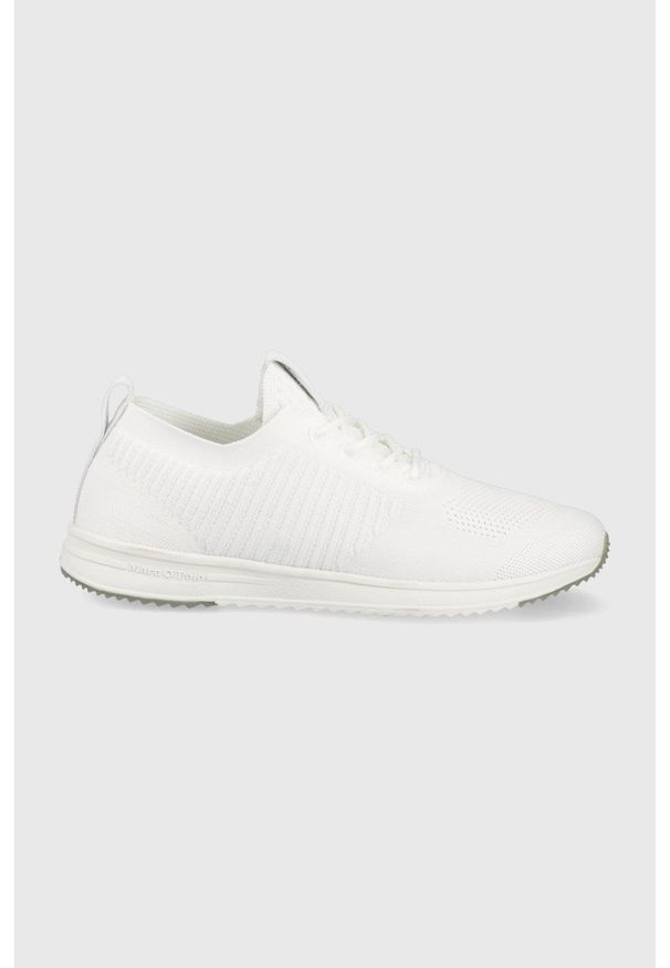 Marc O'Polo buty Jasper kolor biały. Nosek buta: okrągły. Zapięcie: sznurówki. Kolor: biały. Materiał: guma. Obcas: na obcasie. Wysokość obcasa: niski