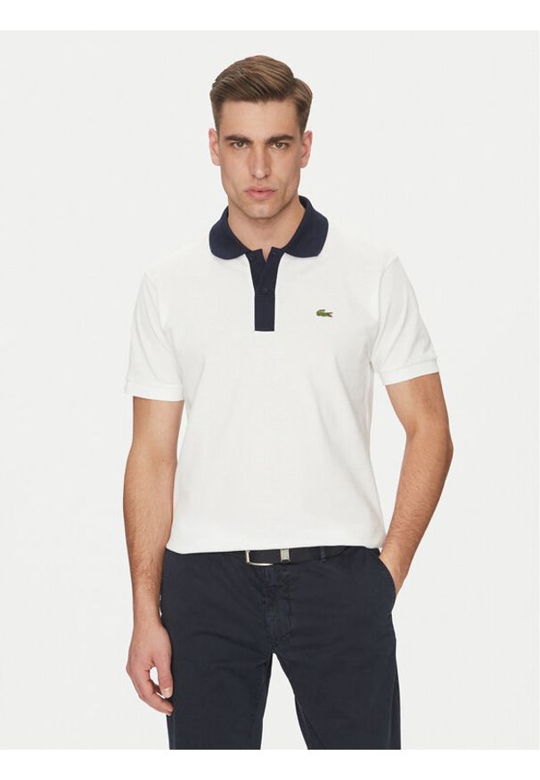 Lacoste Polo PH9879 Biały Classic Fit. Typ kołnierza: polo. Kolor: biały. Materiał: bawełna