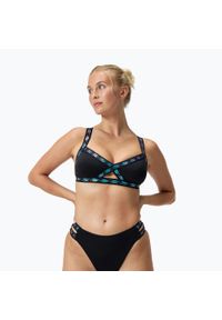 Góra od stroju pływackiego Speedo Solid Logo Elastic Cross Front Top. Kolor: czarny