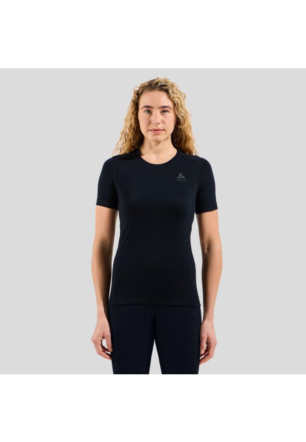 Koszulka termoaktywna damska Odlo Merino 200 BL Top Crew Neck SS. Kolor: czarny. Sport: fitness
