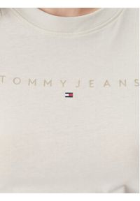 Tommy Jeans T-Shirt Tonal Linear DW0DW20315 Beżowy Slim Fit. Kolor: beżowy. Materiał: bawełna