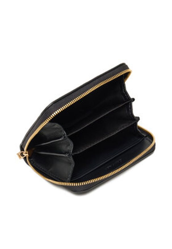 Calvin Klein Mały Portfel Damski Raised Ck Medium Zip LV04F1026G Czarny. Kolor: czarny. Materiał: skóra