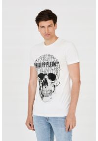 Philipp Plein - PHILIPP PLEIN Męski t-shirt biały z popękaną czaszką, Rozmiar XXL. Kolor: biały #9